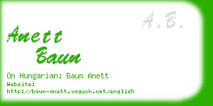 anett baun business card